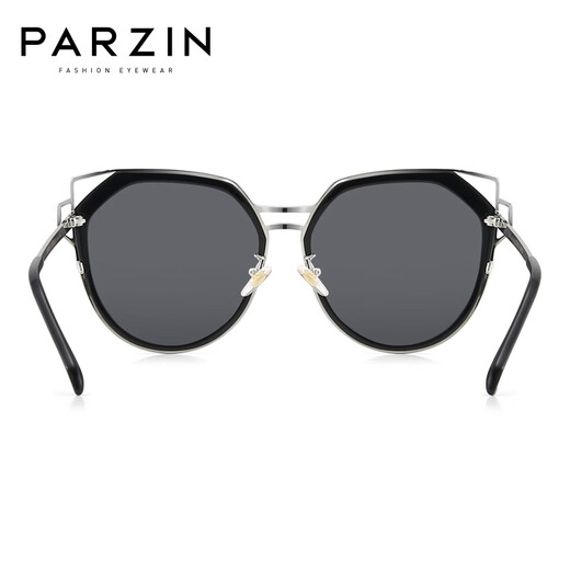 Parzin Lunettes de soleil en nylon à grande trame Polarisée en nylon Pilochage en métal Tenche Drive des lunettes de soleil PZ9758 Film réfléchissant à cadre noir Tablette Mercure