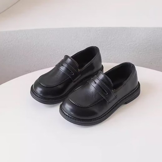 沐霓男童皮鞋学生软底儿童黑色演出鞋春秋小男孩花童英伦风西装礼服鞋 黑色 34码内长20.5cm