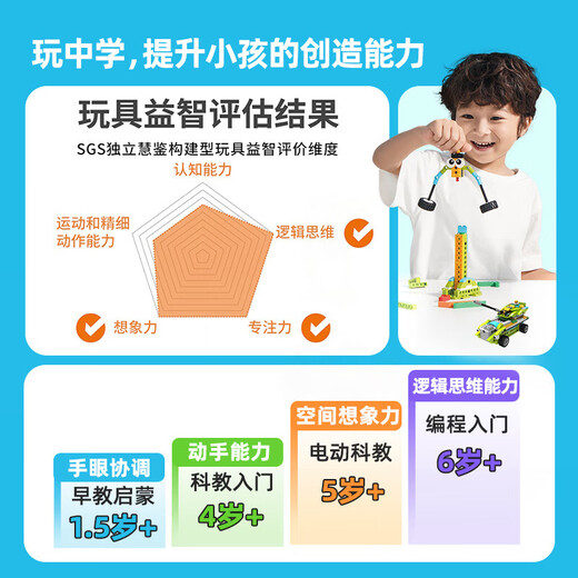 途道（tudao）机器人动力世界电动科教积木拼装儿童早教益智玩具男女孩生日礼物
