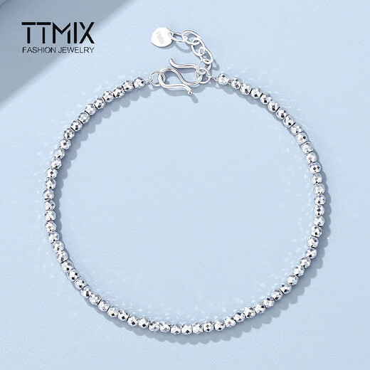 TTMIX shiny bouncy beads women's platinum bracelet pt950 platinum bracelet for girlfriend 5.5-5.7g 16+3cm thick 2.5mm
