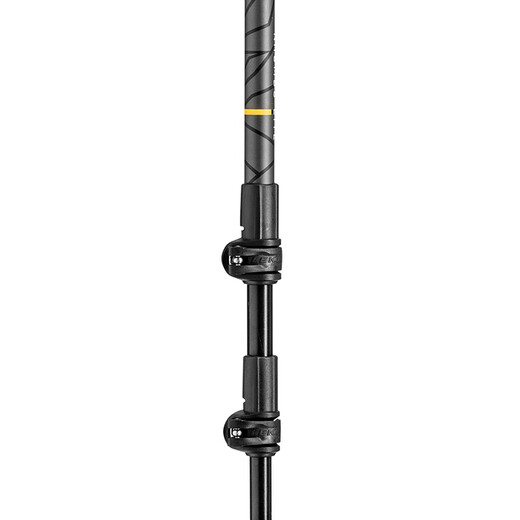 LEKI trekking pole KHUMBU lightweight, wear-resistant, comfortable grip, stable support, adjustable outdoor hiking pole, black and yellow, 100-135 cm