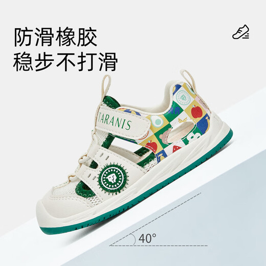 Tylanis Baby Sandalen neue Sommerschuhe für Jungen für Jungenschuhe mit rutschlosen Soft Soone Kleinkindschuhen für Zehenzehen Anti-Kicking-Frauen weiß/grün 25 innere Länge 16 cm geeignet für Fußlänge 15,3 ~ 15,7