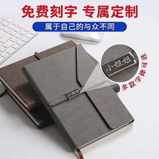 SABO A5 Notebook Custom Logo Gravierte Geschäftsnotizbekämpfungskiste Ausgezeichnete Angestellte Jahrestagung Gedenkgeschenk -Versammlungsprotokolle verdickte Büro -Briefpapier Dunkelgrau (9225) + Gold Signierstift (930) Gold Box
