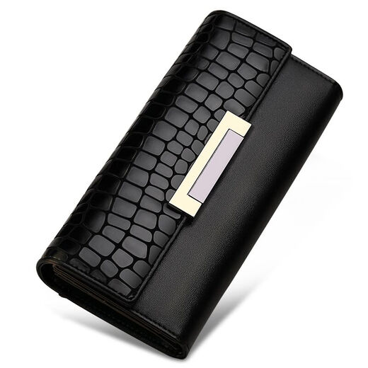 Tushky Handtasche 2025 Neue Kapazität Frauen Brieftasche Cowhide Mode Hand greifen weiche Leder -Handy -Tasche Valentinstagsgeschenk (W776K) Schwarz