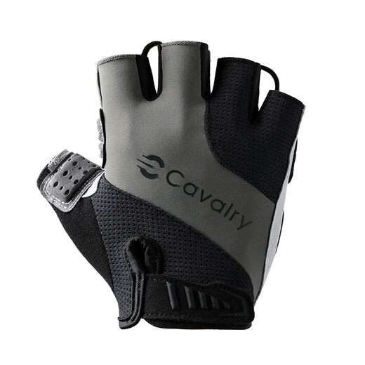 CAVALRY Bicycle Silicone Half Finger Gloves Summer Outdoor Sports Fitness Gloves Men's and Women's GEL Short Finger Mountain Bike Road Bike Shock Absorbing Perspiration Gloves Cycling Equipment Black Gray L