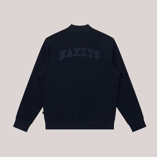 HAZZYS Men's Autumn Jacket Air Layer Fabric Baseball Collar Jacket Men ASVZU0BDX46 Navy Blue NV L (175/96A 48)