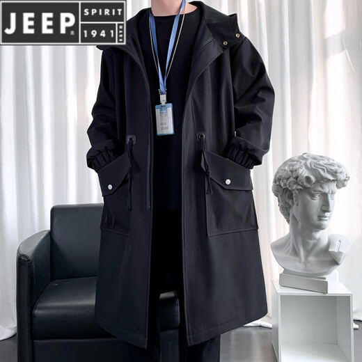 Jeep Spirit Sweaty Wind Coat Chaqueta de abrigo para hombres Nuevo abrigo de rodilla Over-Knee Autumn e invierno en espesor de la ropa sobre ropa masculina algodón verde militar más grueso l 115jin [Jin equivale a 0.5 kg] -140Jin [Jin equivale a 0.5 kg]