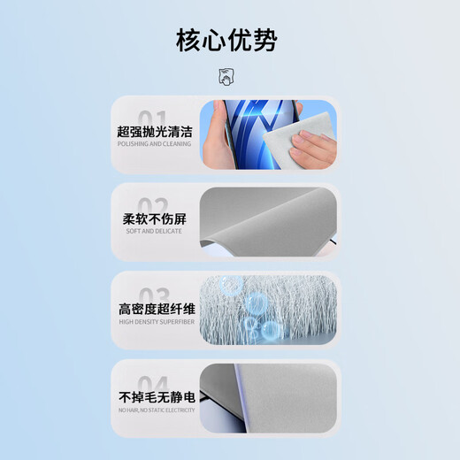 Masentek screen polishing cloth is suitable for Apple Huawei mobile phones, iPhone computers, cleaning screen rags, wiping TV camera lenses, iPad tablets, notebook displays