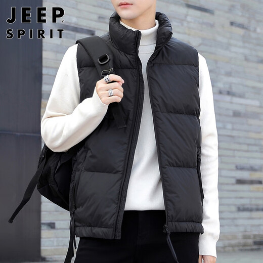 JEEP SPIRIT Jeep Down Vest Men's Jacket Autumn and Winter Waistcoat Lightweight Warm Sleeveless Stand Collar Men's Clothing