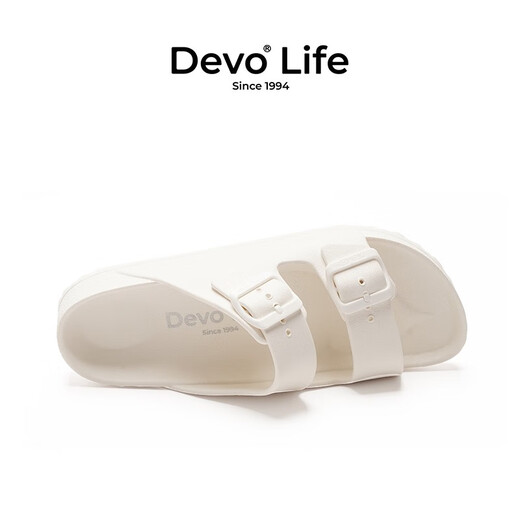 Devo Life's wo men and women's simultaneous sandals EVA slippers wear summer waterproof beach shoes 1618 white EVA 37