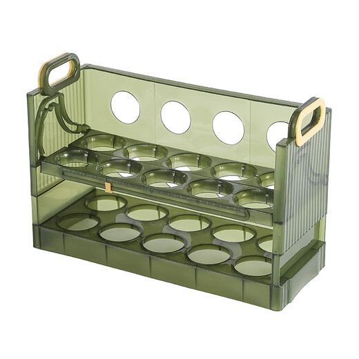 Juke egg storage box refrigerator side door storage rack reversible kitchen special egg tray storage box QC three layers can hold 30 eggs/striped style