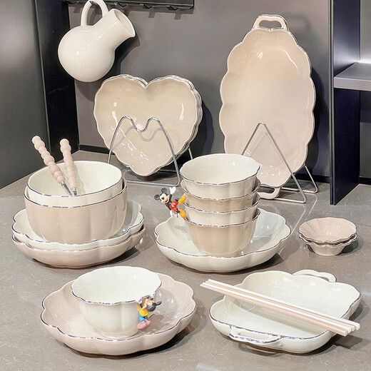 Hauswarming New Home Bowl und Dish Set Haushaltsgefühl Reis Schüssel Schüssel Häuse Schüssel Suppe Schüssel Tischgeschirr Kombination Sahne Stil Custom Feste Farbglasur 8,5 Zoll 2 Packungen 1278 0 Köpfe