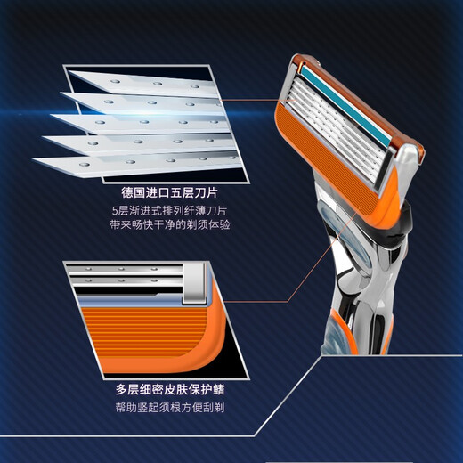 吉列（Gillette）吉列锋隐剃须刀手动男士刮胡刀锋速5刀片吉锋利刀头 锋隐4刀头【环保包装】