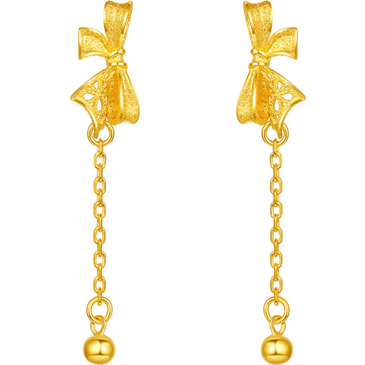 Saturday Fu Light Wedding Series Bow Gold Earrings Girls Birthday Gift Price A0912513 One Pair Approximately 2.02g