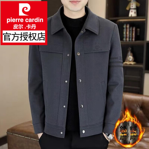 皮尔卡丹（pierre cardin）高品质男装外套秋冬季中青年男士休闲夹克潮流加绒加厚男上衣 828-卡其色【款】 常规 M 【建议95-115件】
