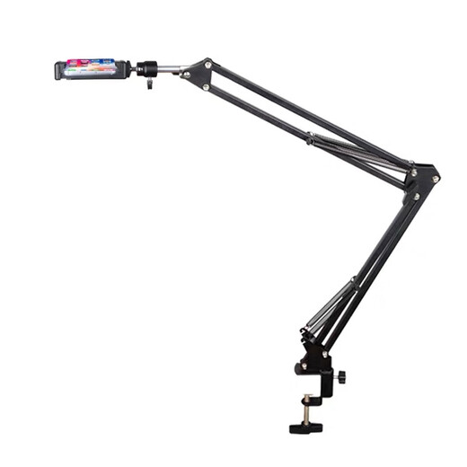 Budi mobile phone shooting stand desktop overhead shot live lecture video retractable and adjustable folding stand handmade painting and writing learning with lighting fill light video equipment lighting style clip-on cantilever stand + 20CM fill light + multi-function shooting
