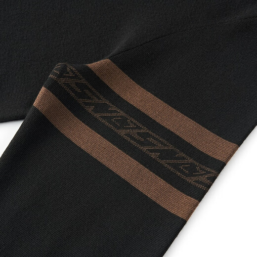 Qipai shopping mall same style cardigan men's spring and summer fashion trend contrast striped sweater black XL