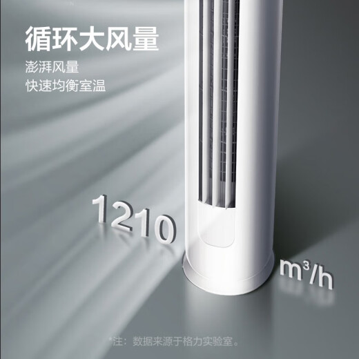 Gree (GREE) air conditioner Yunzhixuan 3 new first-class energy efficiency frequency conversion heating and cooling self-cleaning large air volume living room household cylindrical vertical cabinet machine KFR-72LW/NhGk1Bj