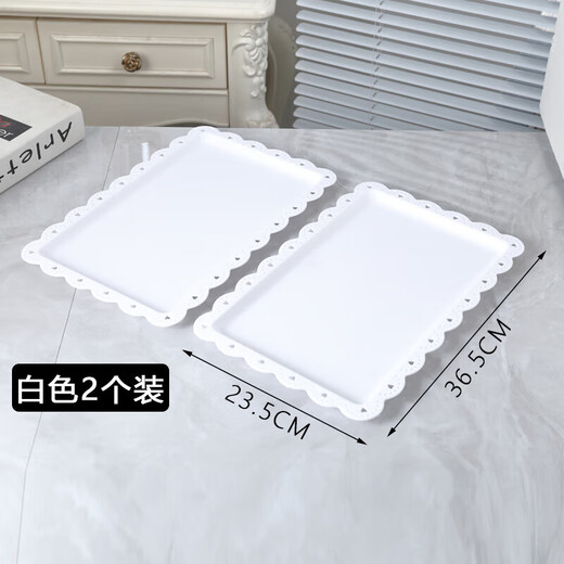 Haofanjie dessert table display stand tea break table cake multi-layer shelf candy snack pastry tray afternoon tea cold meal tray 2 pack white square dessert display tray
