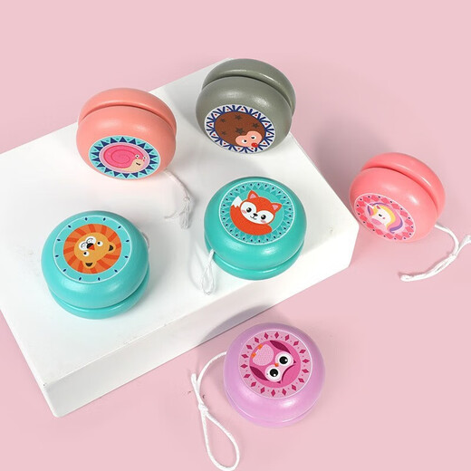 Hua Min Youyou Ball 6 Packing Children's Wooden Slips Ball Ball Board Nostalgic Toys Boy Girls, Children's Birthday Gift Wood Leo Ball 6