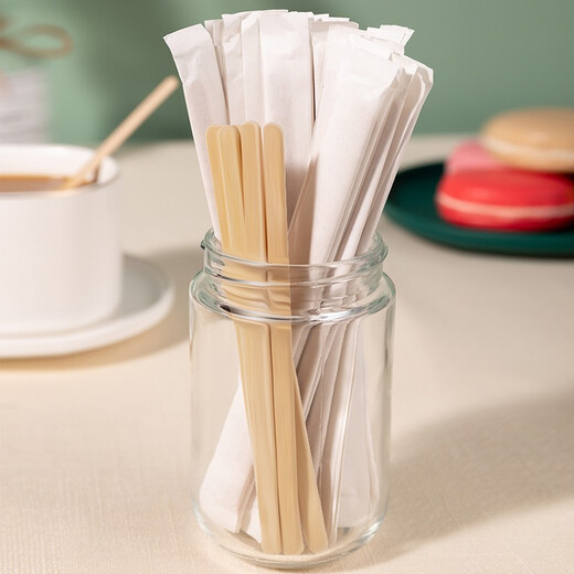 Mengting disposable coffee stirrer 14cm wooden coffee stirrer 500 pieces in box 7572