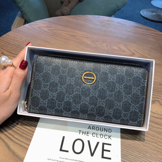 CALCULAT&KEEN2025新款欧美时尚钱包女长款大容量多功能钱夹多卡位手拿包皮夹潮 SE咖啡