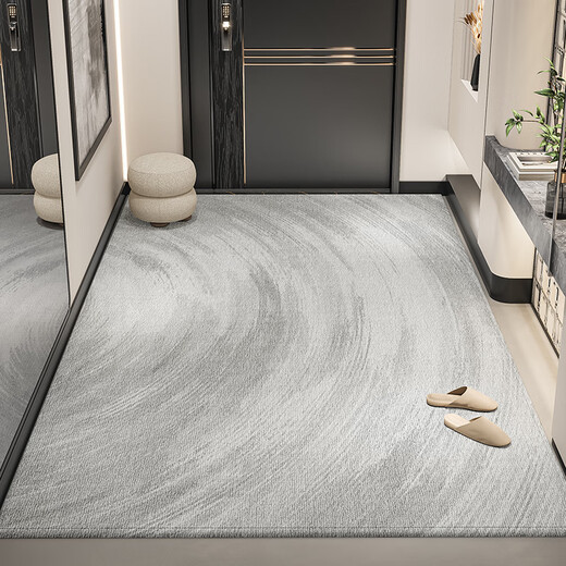 
The foyer floor mat waterproof and anti-slip silicone entrance door 2024 new style entrance door foot mat dirt-resistant non-wash mat Silver pattern-vertical version 15924 150CM wide*200CM long [silica grid strong
