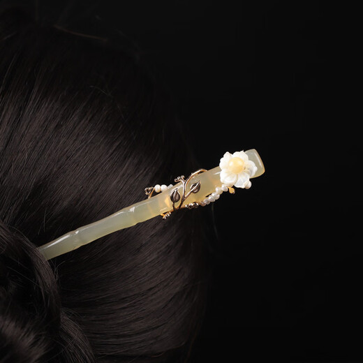 Meng Junchen's crotch horn hairpin, high-end ancient style new Chinese hairpin, daily hairpin for women, simple modern cheongsam tea dress, Qingqiu Pearl