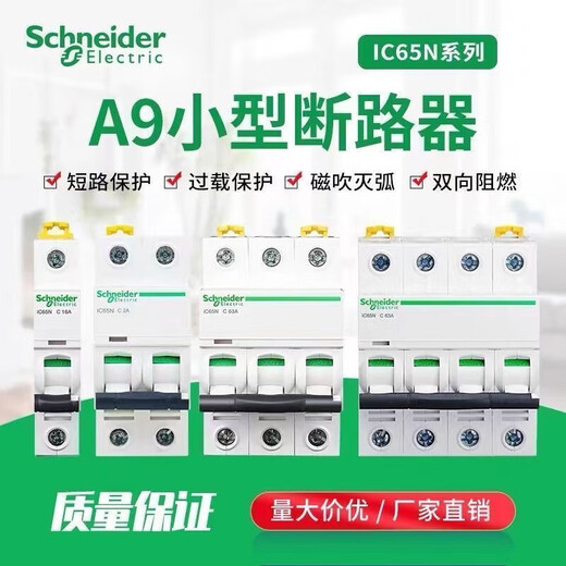 Schneider air switch IC65N air switch 1A-63A1P2P3P4P small circuit breaker A9 50A 4p