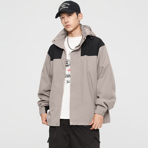 Jeanswest Outdoor Sports Couple Jacket Men's Spring and Autumn Jacket Men's Jacket Women's Waterproof Windbreaker Outdoor Fishing All Seasons Wear Black XL