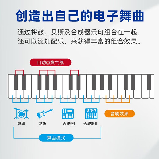 Casio (CASIO) electronic keyboard adult CT-S series portable beginner home 61-key teaching and training performance smart children CT-S200 red single machine