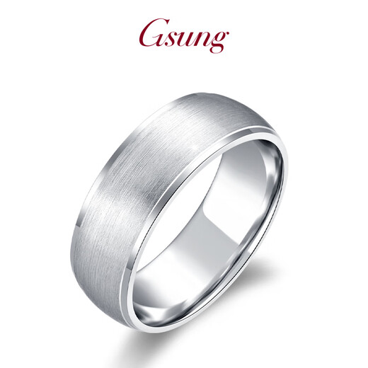 GsunG platinum ring for men PT950 new matte brushed curved ring, fashionable and elegant platinum ring for men and women. Priced by gram. Contact before bidding.