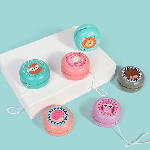 Hua Min Youyou Ball 6 Packing Children's Wooden Slips Ball Ball Board Nostalgic Toys Boy Girls, Children's Birthday Gift Wood Leo Ball 6