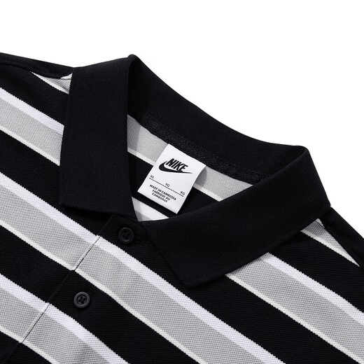 
Nike (NIKE) short-sleeved men's summer new sportswear lapel POLO shirt knitted breathable sports T-shirt FN3897-010 FN3897-010/black and gray stripes XL