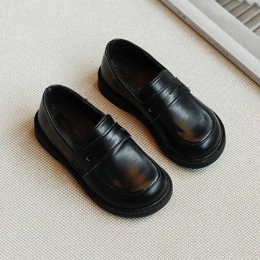 沐霓男童皮鞋学生软底儿童黑色演出鞋春秋小男孩花童英伦风西装礼服鞋 黑色 34码内长20.5cm