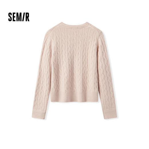 Semir Senrou sweater | Shopping mall same style sweater for women round neck solid color 2024 winter cable top 101724107014