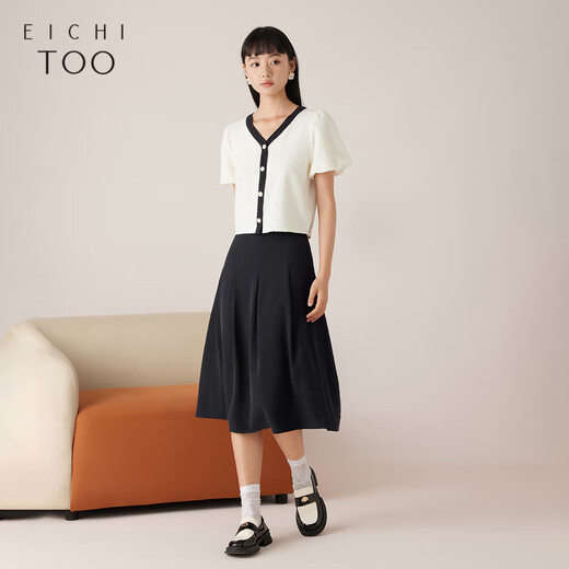 爱居兔爱居兔夏季新款通勤时尚高级感半身裙女EQDDJ2N702A 藏青02 XL 170/76A