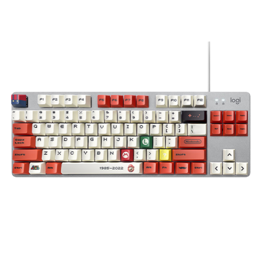 罗技（Logitech） K835 机械键盘 有线游戏键盘 TTC轴 84按键办公键盘 拼色键盘 罗技K835红轴-红白键帽款