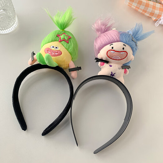 Beautiful princess, ugly, cute and funny hair hoop for women 2024 new creative headband for washing face and going out, universal fun hairpin headband 1# blue and purple Pisces headband