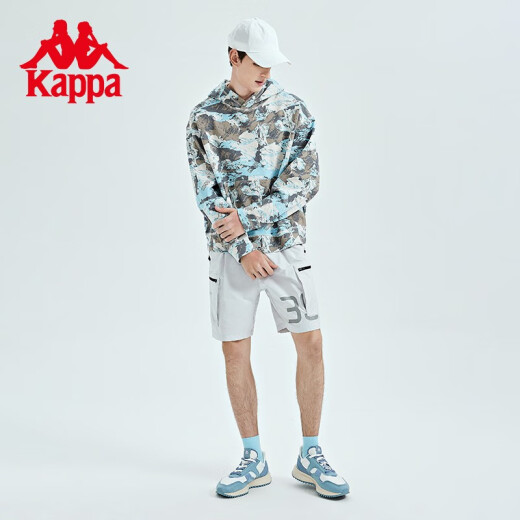 Kappa pullover hoodie new men's camouflage sports sweatshirt casual long-sleeved jacket knitted top malt rice brown full print-6337PL
