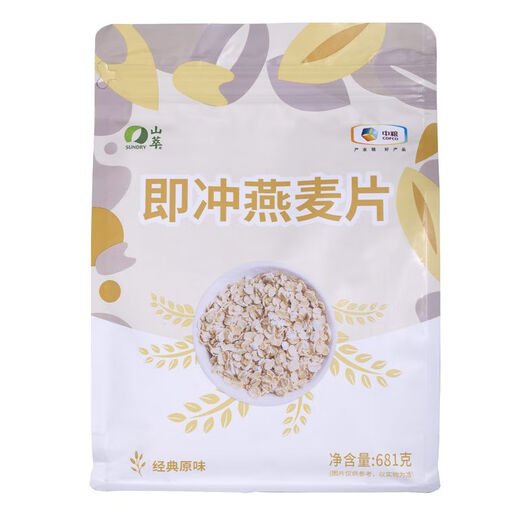 I中粮即冲燕麦片681g即食免煮早餐冲饮开水热冲泡燕麦 即冲燕麦片681gX3袋