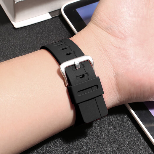 Shengqin is suitable for G-shcok Casio MCW-200H black gold model AE-1400 waterproof sports soft resin silicone watch with protruding bracelet replacement accessories men's 20mm black-black buckle 20mm