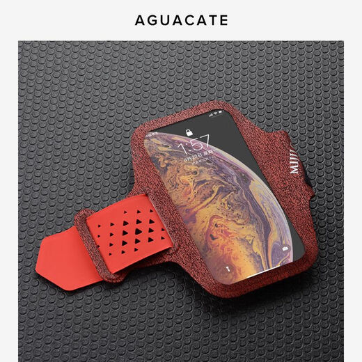 AGUACATE 2025 new sports phone arm bag for Apple 17 running phone arm bag for men and women fitness wrist bag upgraded reflective red large size MAX
