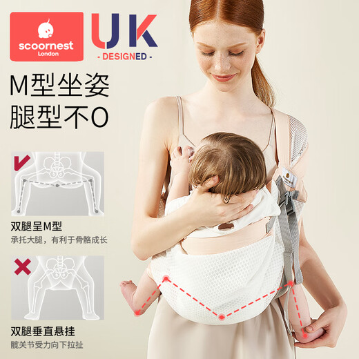 科巢抱娃神器解放双手新生婴儿背带外出前抱式背娃宝宝婴幼儿横抱 四季-适用0-36月莱茵绿护
