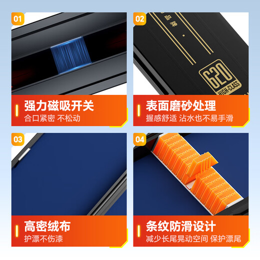 Xiaofengxian two-in-one float box multi-functional double-layer large-capacity fish float box 26 float 8-line box fishing gear thickened storage box 26 float 8-line black gold float box (wireless shaft) 62*8.6*3.3CM