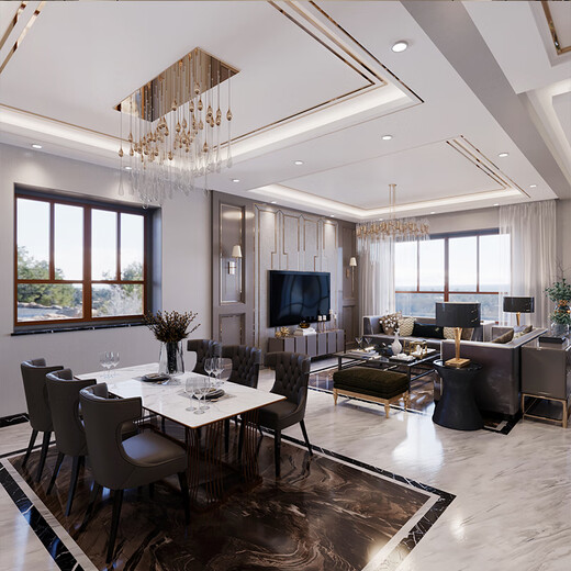 Interior decoration designer Pure design modern simple full-case home decoration designer professional decoration light luxury style renderings