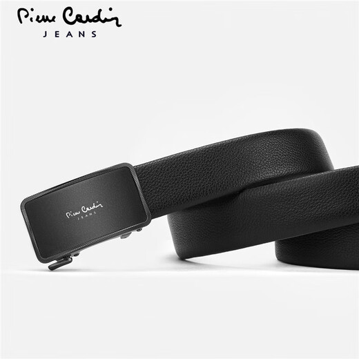 Pierre Cardin Men's Belt, homme véritable cuir de boucle automatique de boucle automatique de boucle intérieure boucle mate d'affaires cadeau d'anniversaire cadeau pour petit ami mari mat