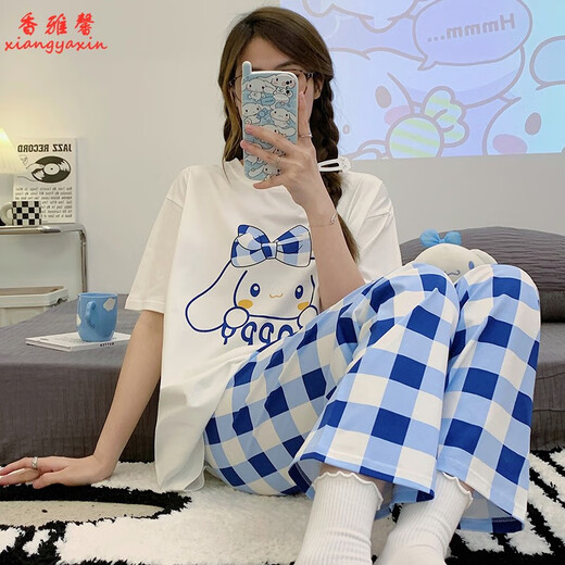 Pajama de xiangyaxin para mujeres en 2024 Nuevos pantalones de manga corta de algodón puro de verano