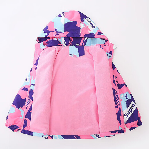 Chaqueta para niños Apocalypse Integrada Flana Sports Outdoor Girls Chaqueta Primavera y ropa de otoño 2022 Jacket de vellón para niños medianos y grandes 9926 Pink 110cm