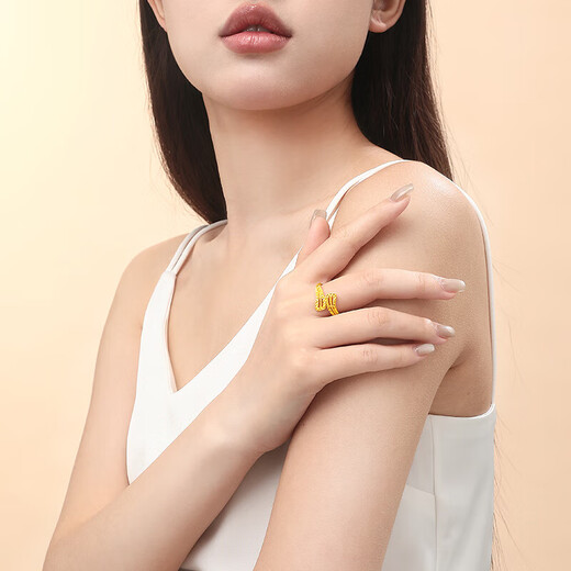 Saphire gold ring for women, 999.9 sparkling imitation diamond ring for your lover, live, about 4.15 grams